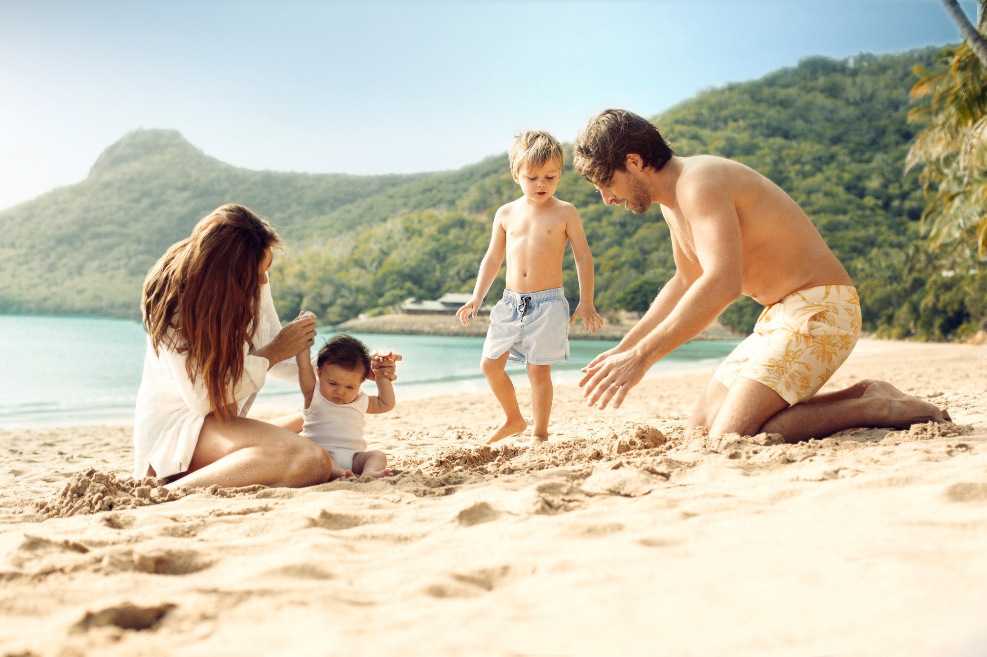 Embrace your love with kids in the Beach